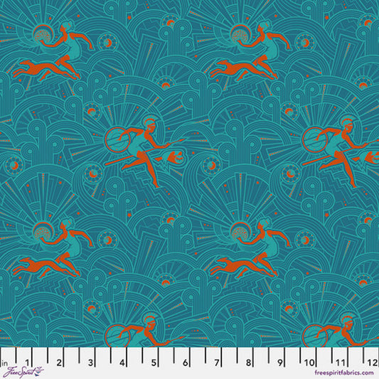 Mythical- Dark Teal Powerhouse: Sold by the 1/2 yard.