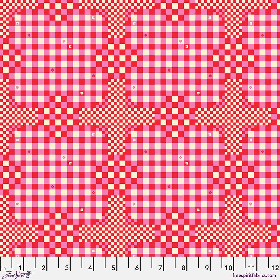 Market Days- Hot Pink Gingham Checks: Sold by the 1/2 yard
