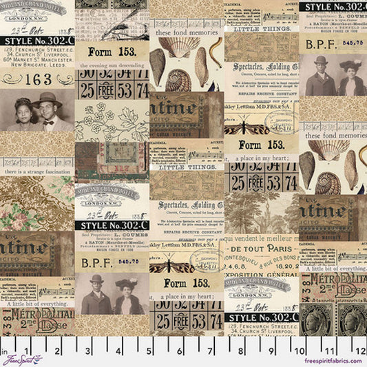 Tim Holtz Palette Program- Neutral Collage: Sold by the 1/2 yard