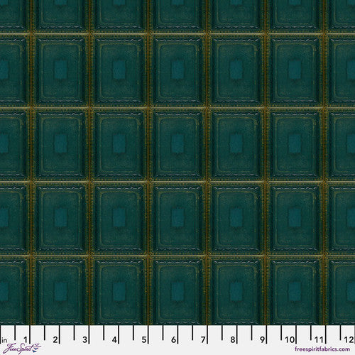 Tim Holtz Palette Program- Teal Tiles: Sold by the 1/2 yard