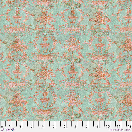 Tim Holtz Palette Program- Teal Wallpaper: Sold by the 1/2 yard