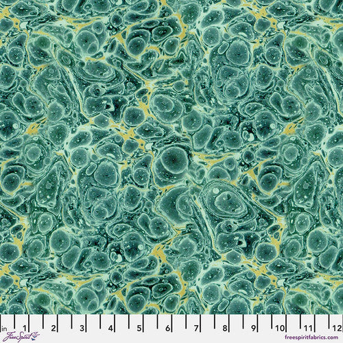 Tim Holtz Palette Program- Teal Marble: Sold by the 1/2 yard
