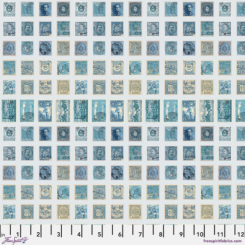 Tim Holtz Palette Program- Blue Stamps: Sold by the 1/2 yard