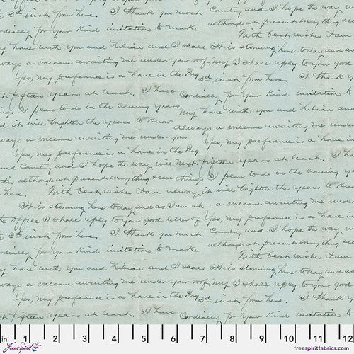 Tim Holtz Palette Program- Blue Script: Sold by the 1/2 yard