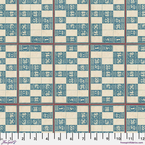 Tim Holtz Palette Program- Blue Numbers: Sold by the 1/2 yard