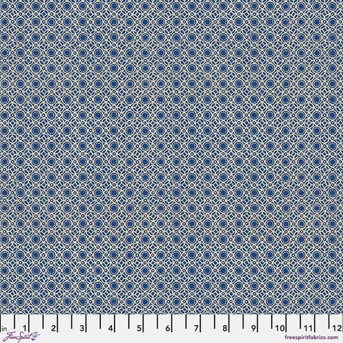 Tim Holtz Palette Program- Indigo Tiny Print: Sold by the 1/2 yard