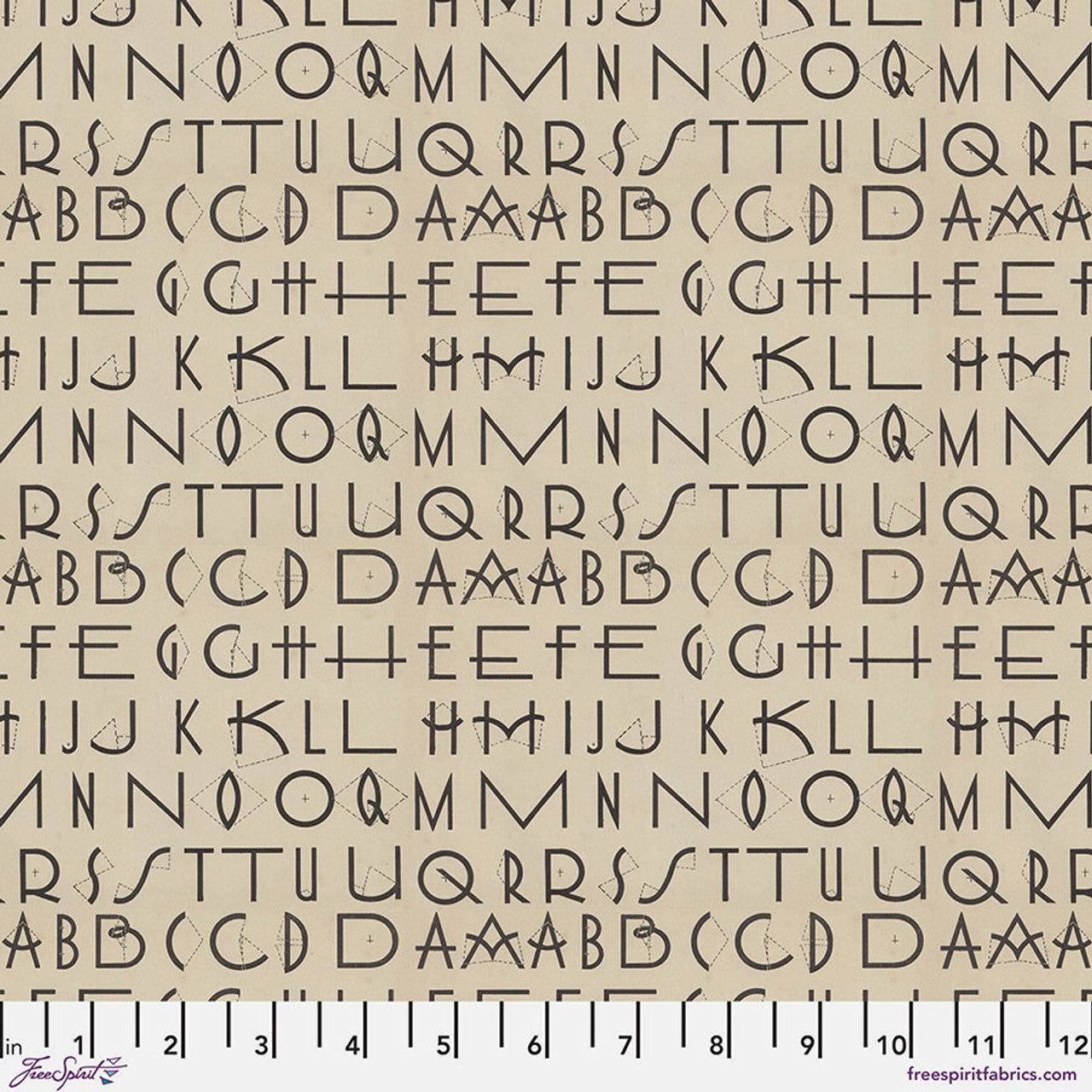 Tim Holtz Palette Program- Charcoal Typography: Sold by the 1/2 yard