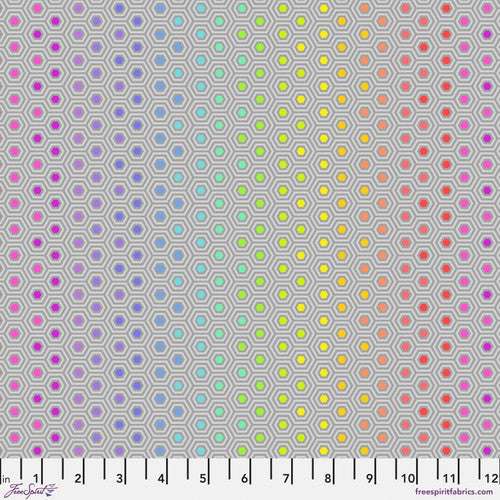 True Colors- Hexy Rainbow Dove: Sold by the 1/2 yard
