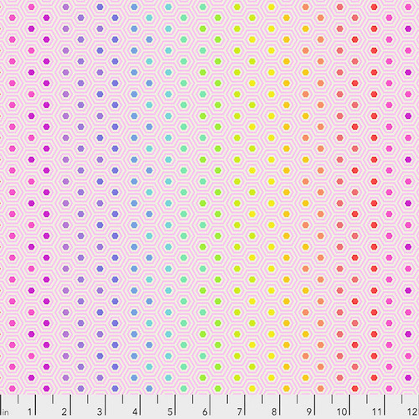 Tula Pink True Color's- Shell Hexy Rainbow