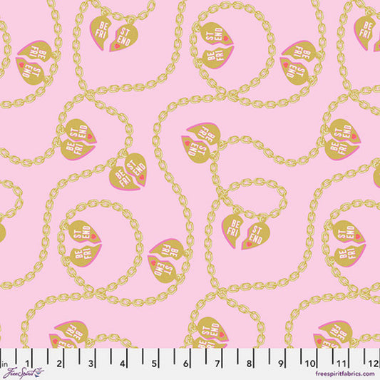 Besties- Blossom Lil Charmer Metallic: Sold by the 1/2 yard