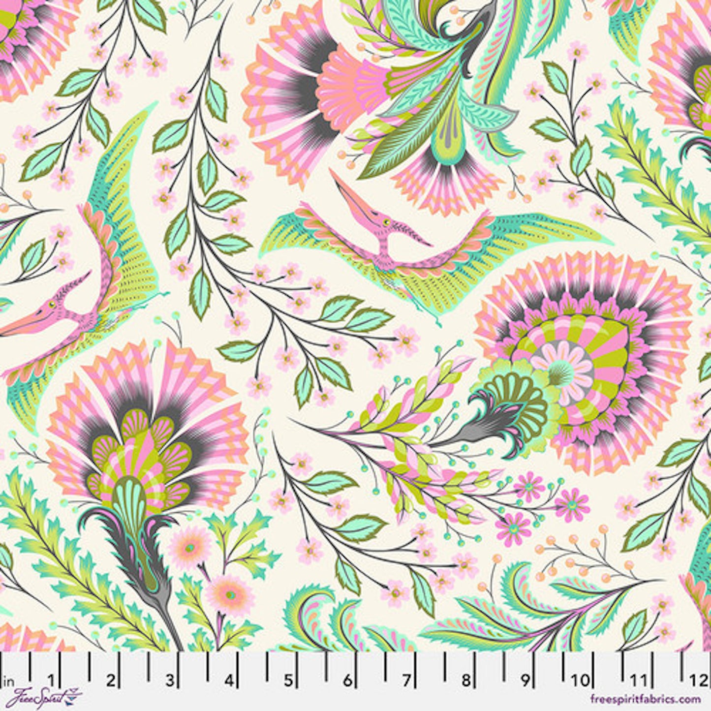 Roar!- Blush Wing It: Sold by the 1/2 yard.