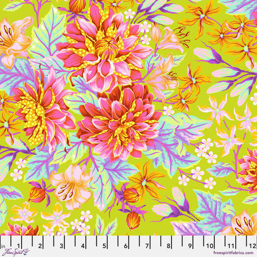 Untamed- Moonbeam Hello Dahlia: Sold by the 1/2 yard.