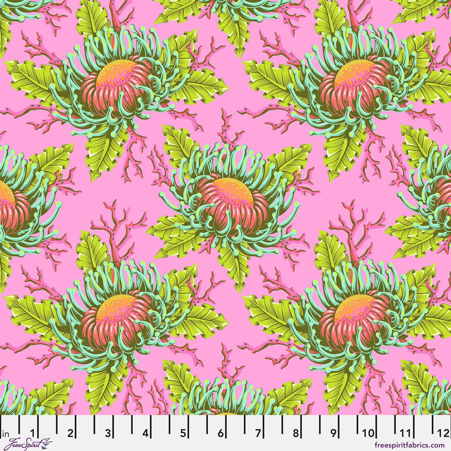 Floral Reef- Coralline Friends & Anemones: Sold by the 1/2 yard *PREORDER
