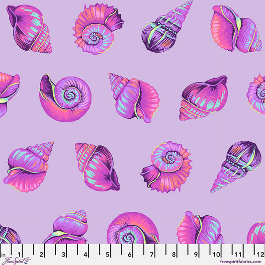 Floral Reef- Ultraviolet Lil Shelly: Sold by the 1/2 yard *PREORDER