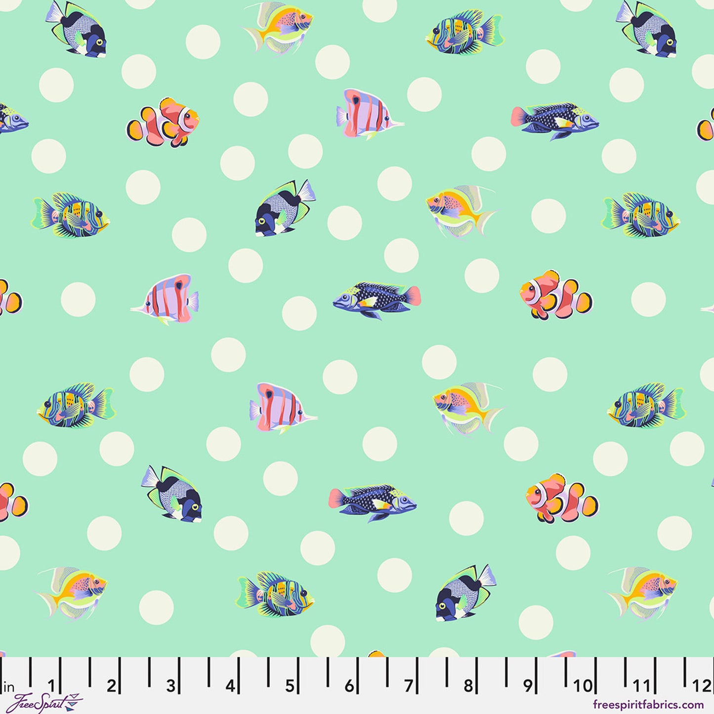 Floral Reef- Seafoam School Crossing: Sold by the 1/2 yard *PREORDER