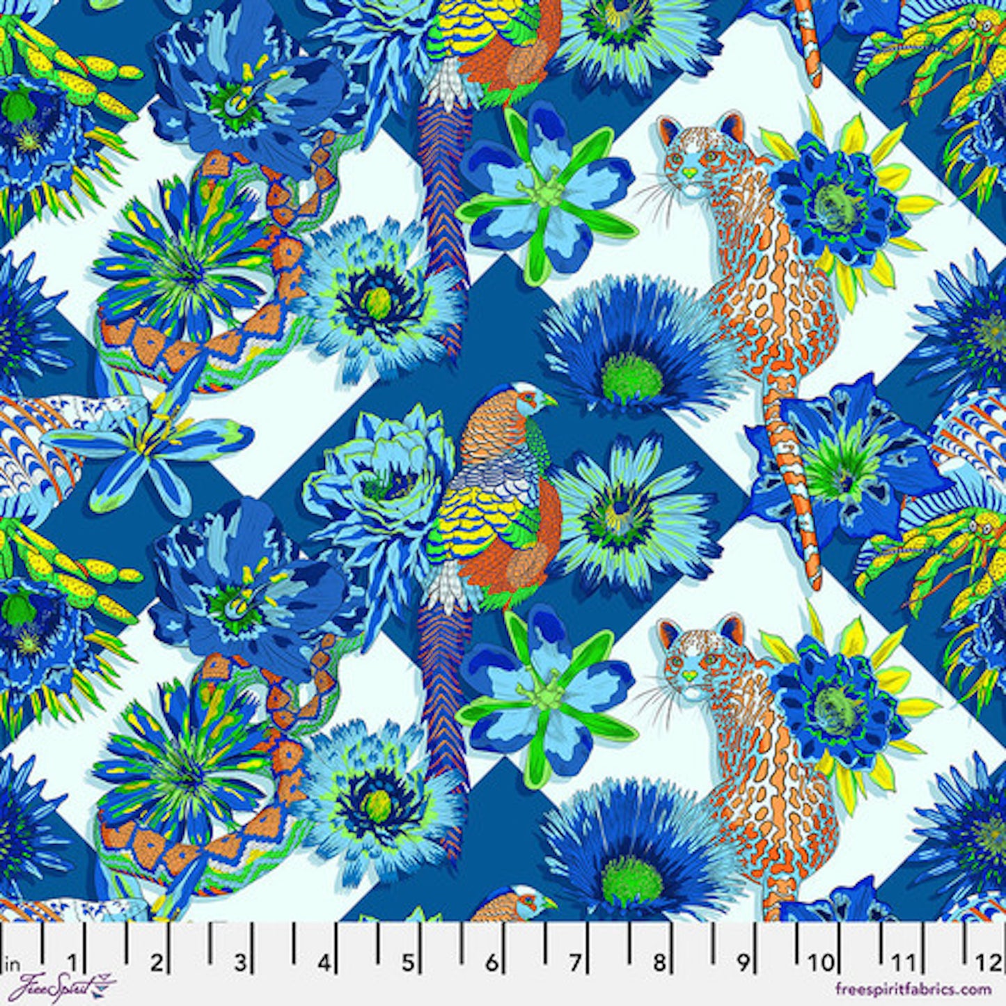 Florescence- Cornflower Marvelous Menagerie: Sold by the 1/2 yard.