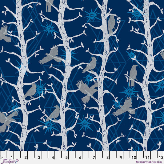 The Wisdom- Indigo The Trees: Sold by the 1/2 yard