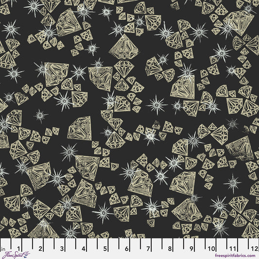 The Wisdom- Black The Shiny Things: Sold by the 1/2 yard
