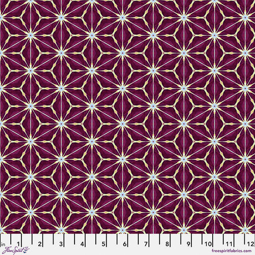 Kaleidoscope- Claret Amaryllis: Sold by the 1/2 yard