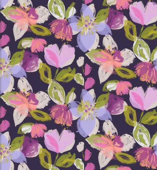 Purple Perfection- Purple Perfect Floral: Sold by the 1/2 yard