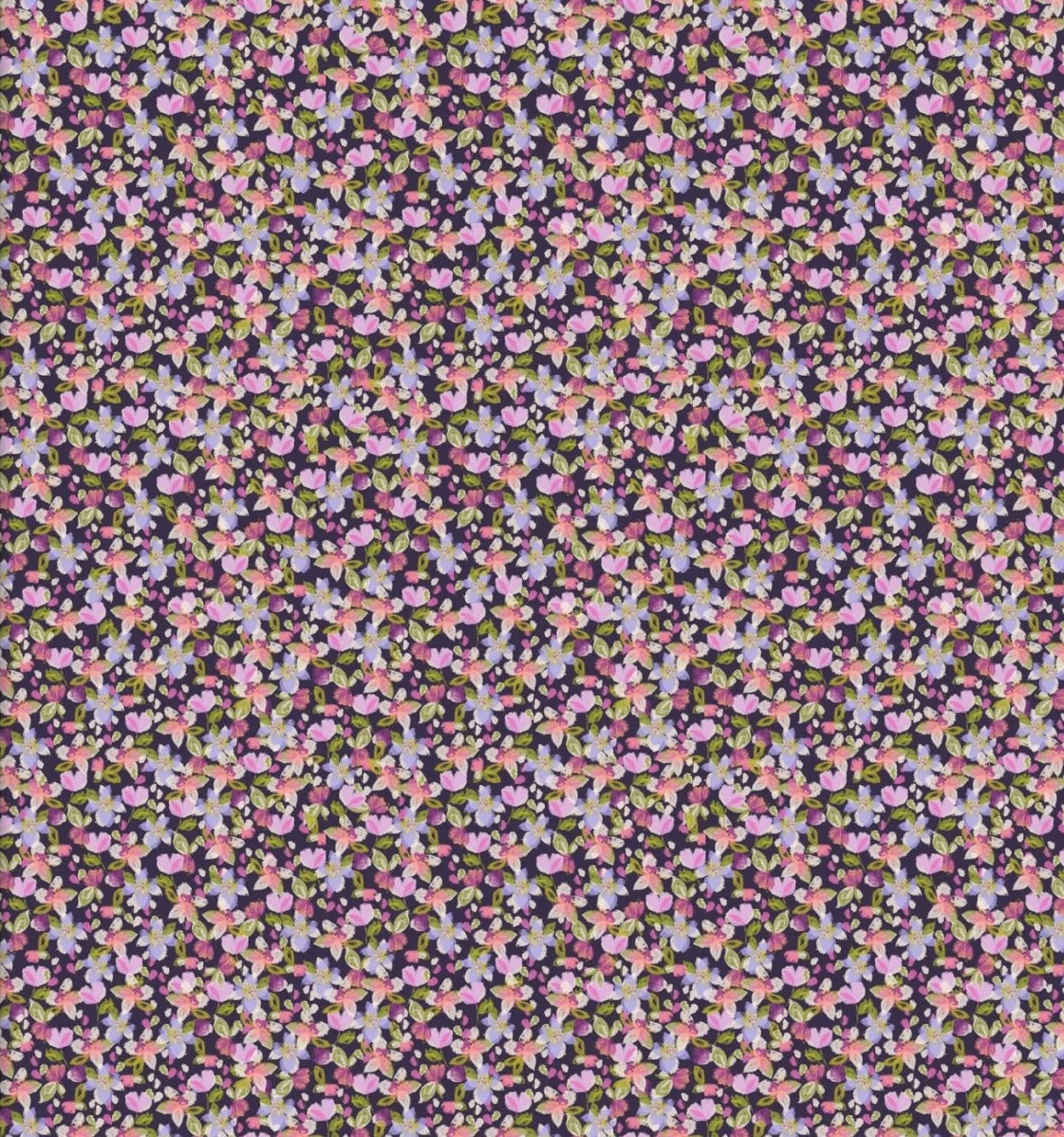 Purple Perfection- Purple Tiny Flowers: Sold by the 1/2 yard