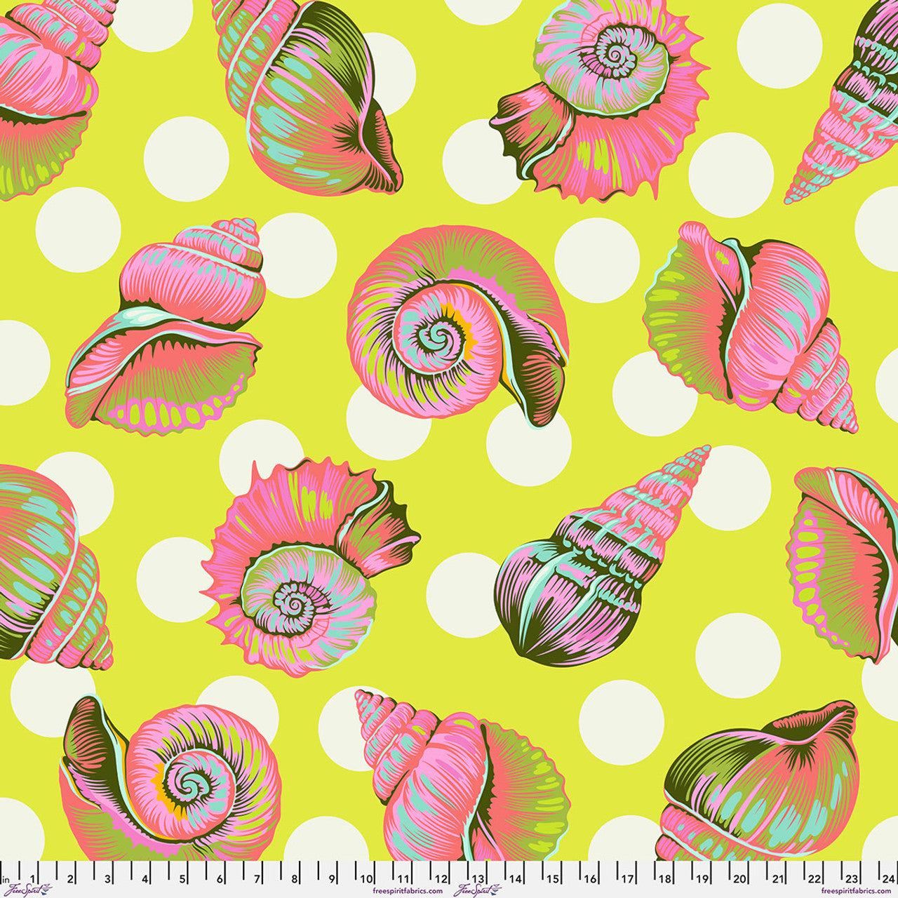 Floral Reef- Big Shelly Seagrass Cotton Sateen 108" Wide Back: Sold by the 1/2 yard *PREORDER