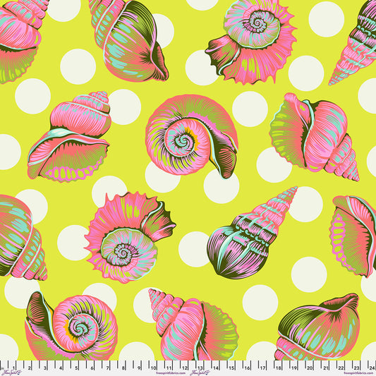 Floral Reef- Big Shelly Seagrass Cotton Sateen 108" Wide Back: Sold by the 1/2 yard *PREORDER