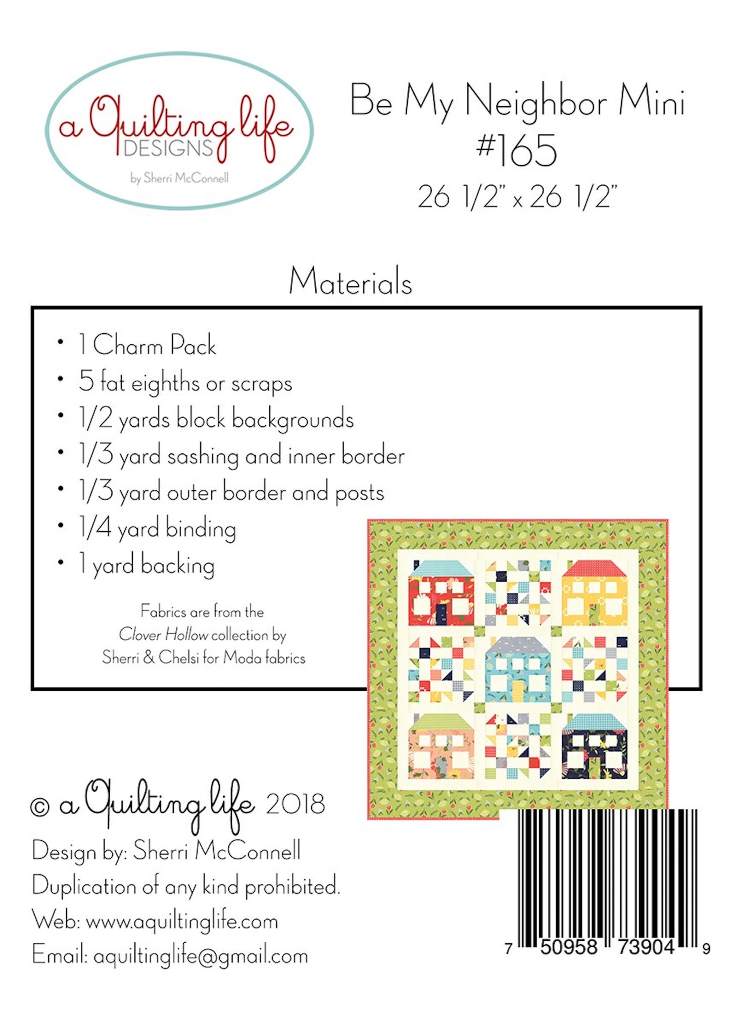 Be My Neighbor Mini Quilt Pattern