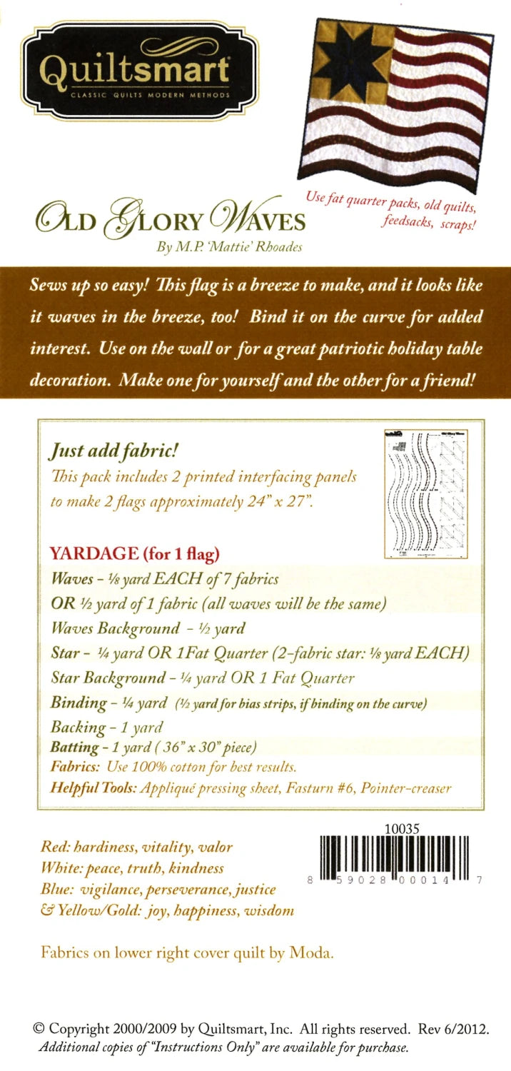Old Glory Waves Fun Pack- Printed Interfacing