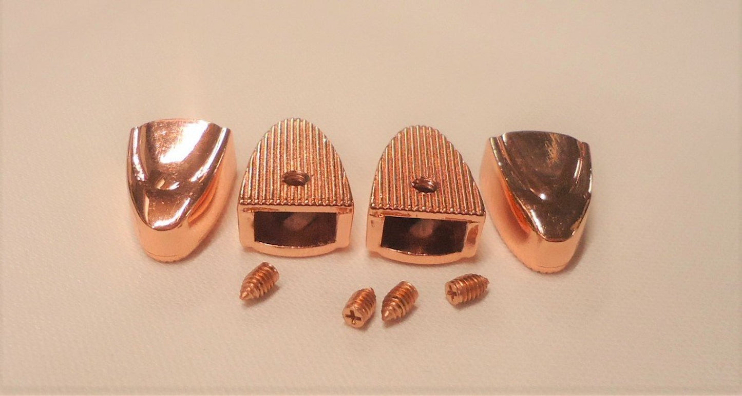 Zipper End Caps: Rose Gold, 8 pack