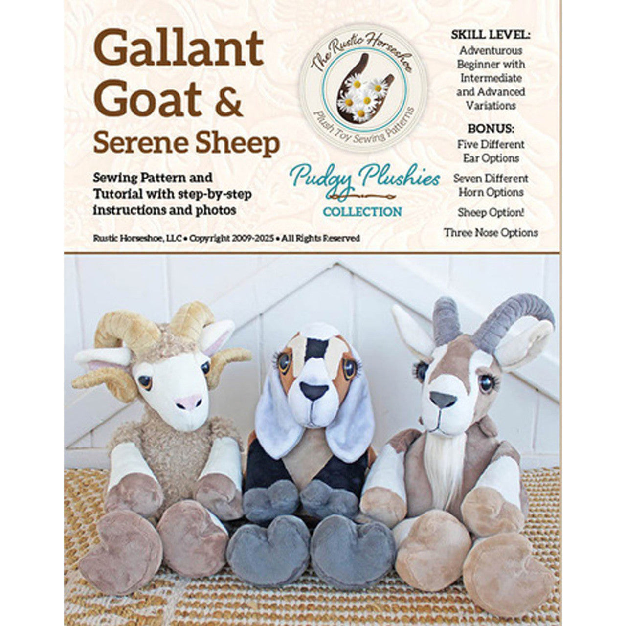 Gallant Goat & Serene Sheep Pudgy Plushies Pattern