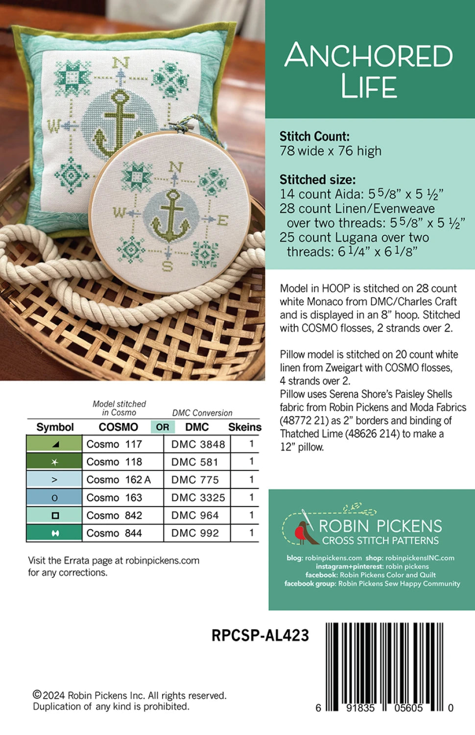Anchored Life Cross Stitch Pattern