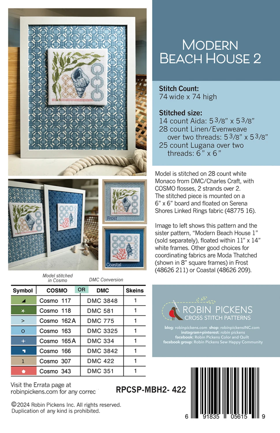 Modern Beach House 2- Cross Stitch Pattern
