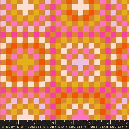 Catnap- Cramel Granny Square Rayon: Sold by the 1/2 yard