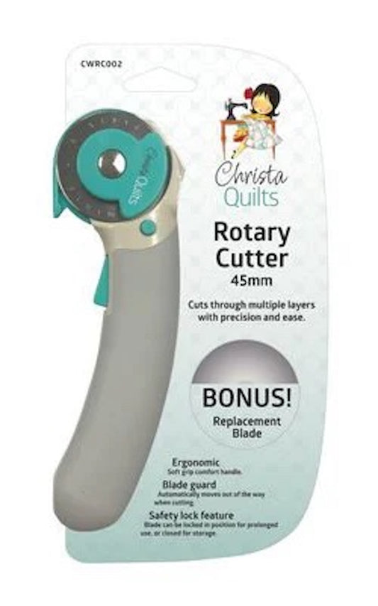 Christa Quilts- 45MM Rotary Cutter with BONUS Replacement Blade