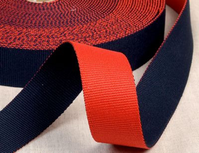 1.5" Reversible Webbing- Red/Navy: Sold By the Yard