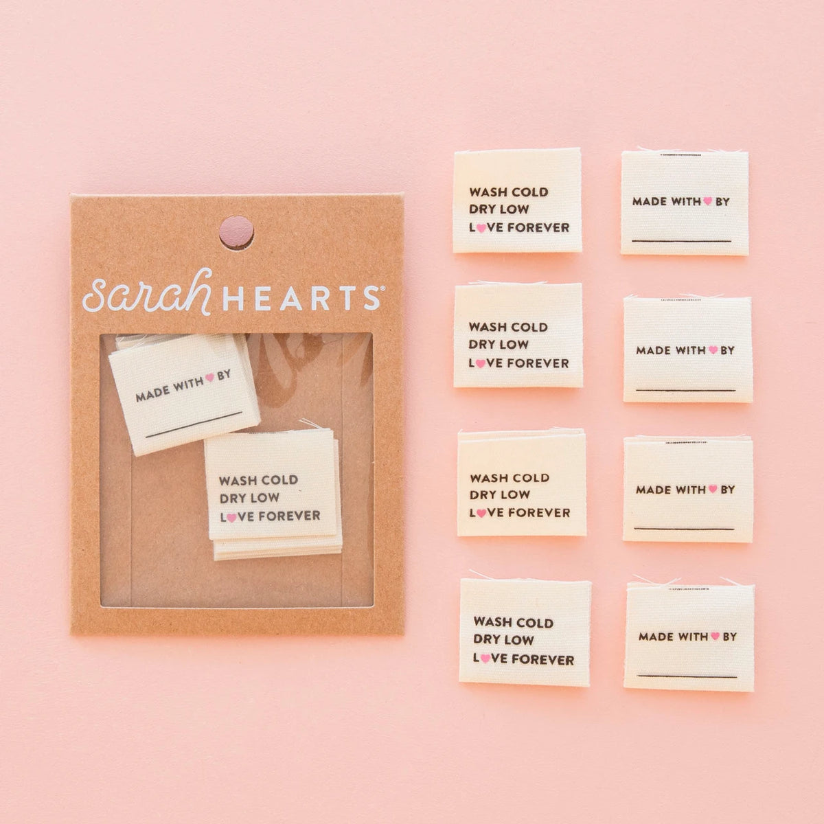 Sew in Labels- Wash Cold/Dry Low- 8pk