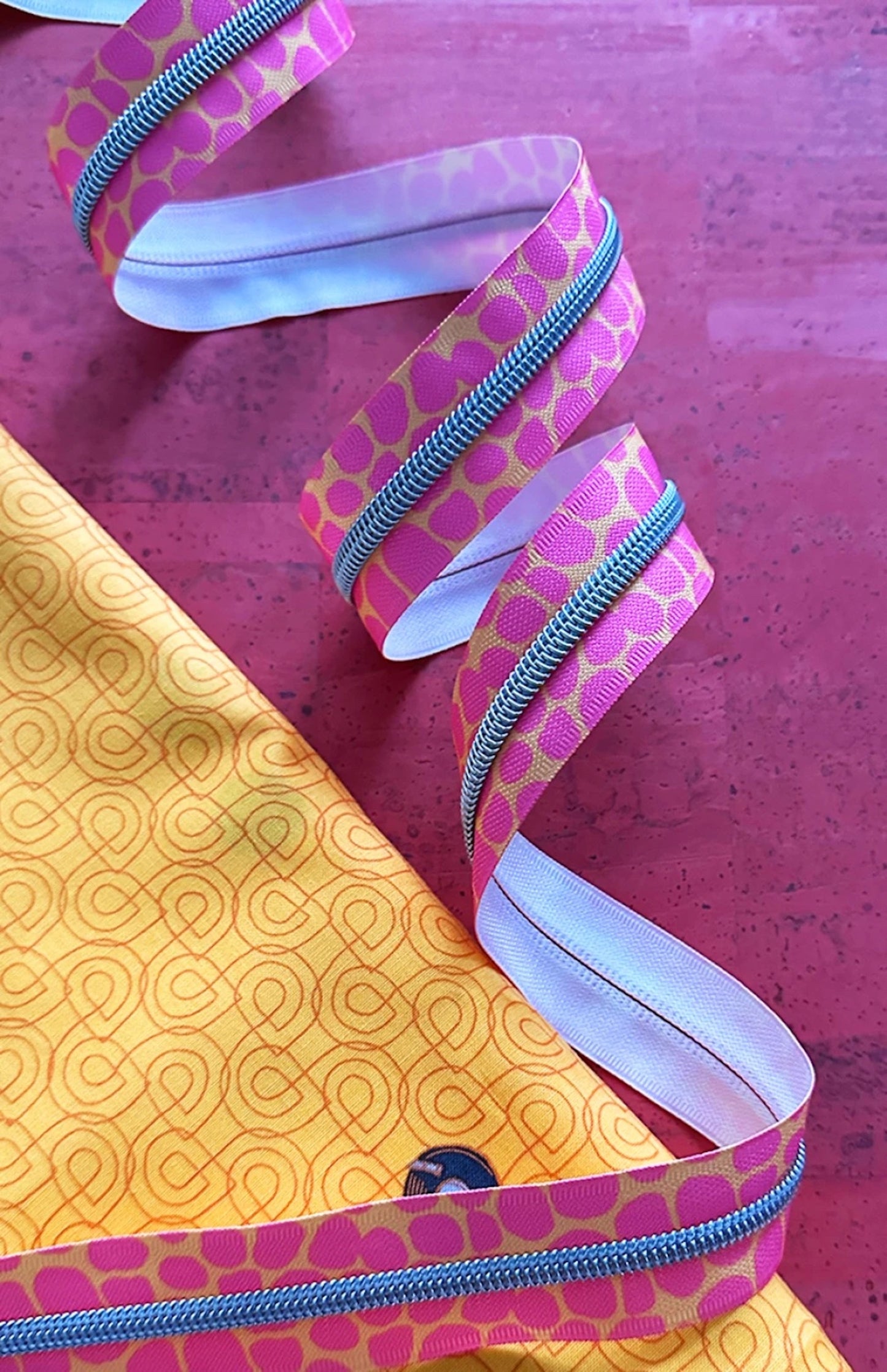 Zipper Tape- Pink Pebble, 3 yards