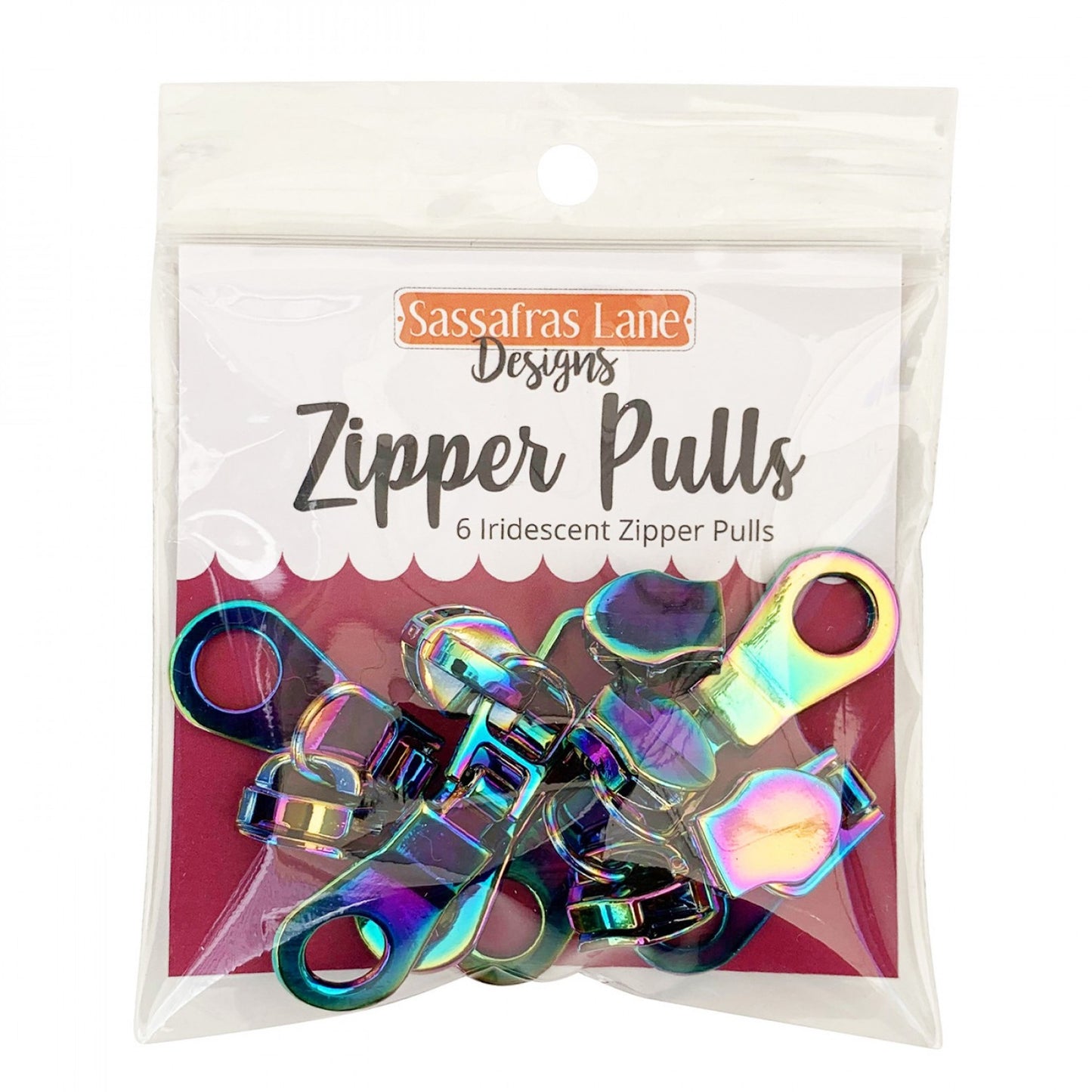 Iridescent Rainbow Zipper Pulls: Pack of 6