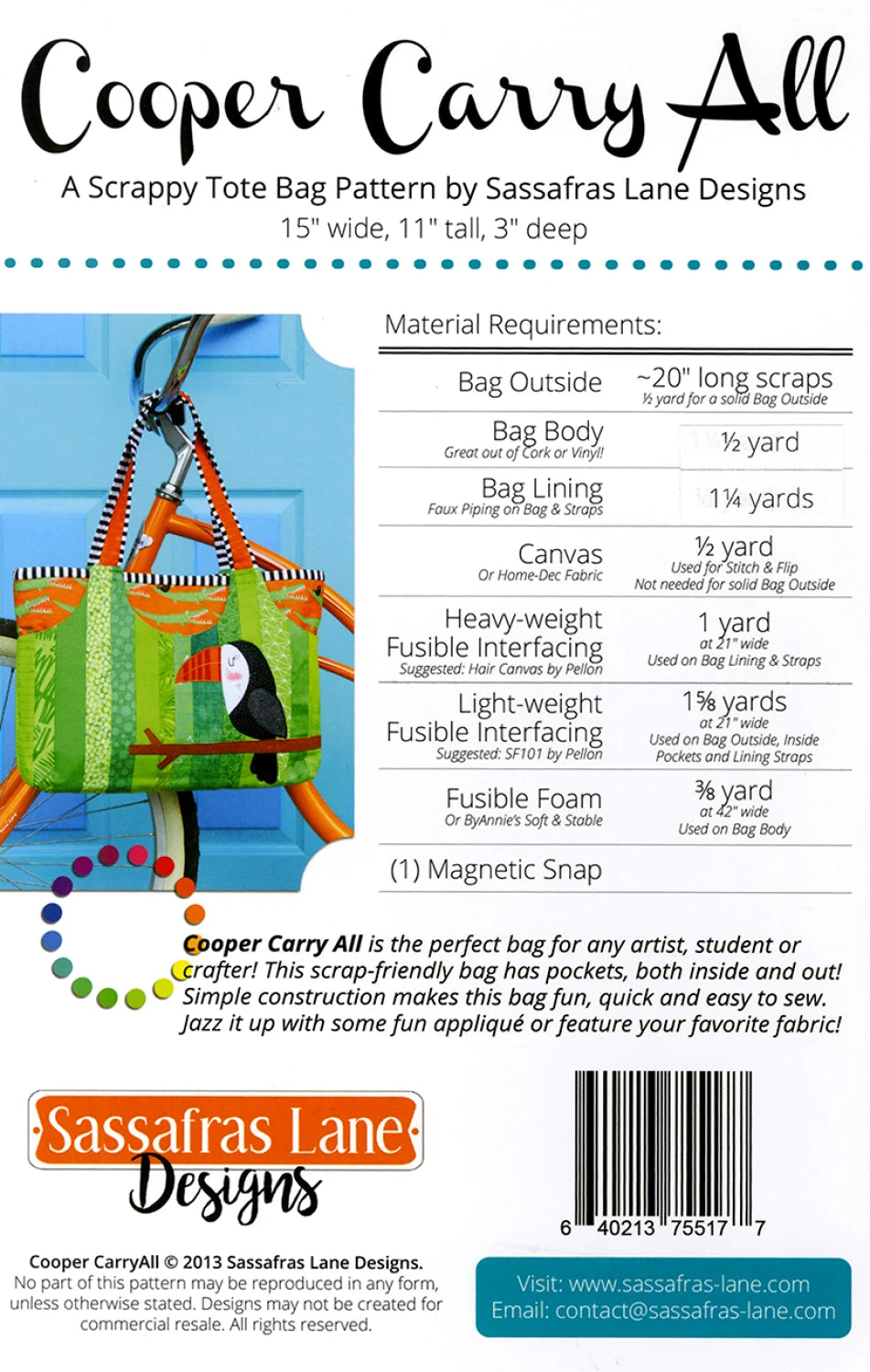 Cooper Carry All Tote Bag Pattern