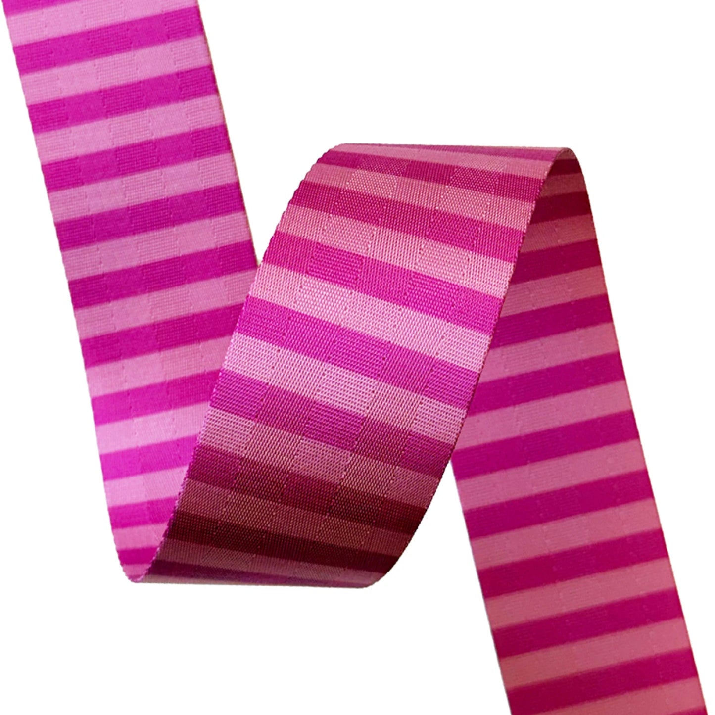2" Pink Striped Webbing: Sold By the Yard