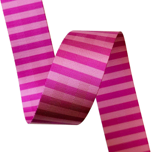 2" Pink Striped Webbing: Sold By the Yard
