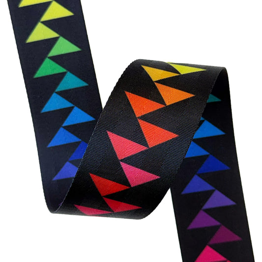 2" Rainbow Flying Geese Webbing: Sold By the Yard