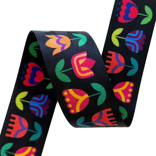 2" Tulips Webbing: Sold By the Yard