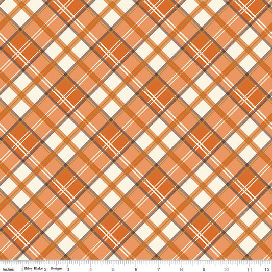 Shades Of Autumn- Plaid Orange Sparkle