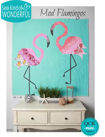 Mod Flamingos QCR mini Quilt Pattern