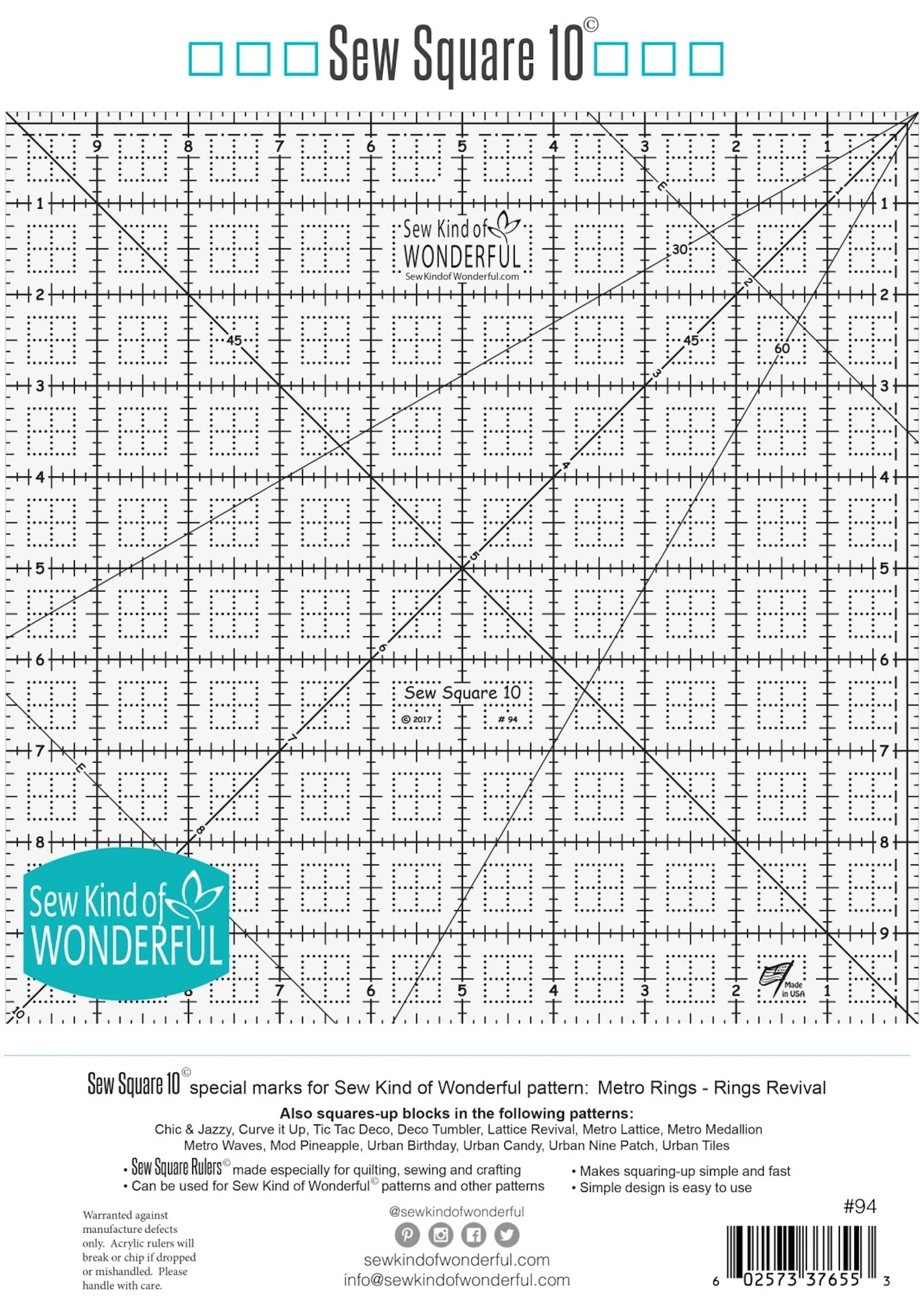 10+ Sew And Sew Sew Square 10 Ruler – Jdawn's Fabrics & More