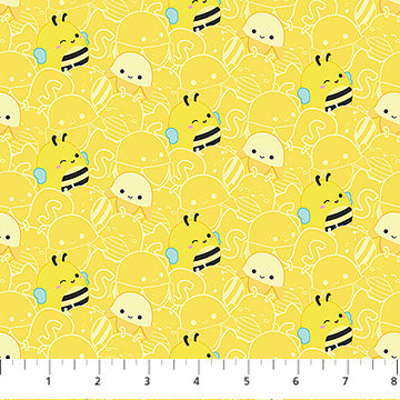 Squishmallows- Yellow Squad: Sold by the 1/2 yard