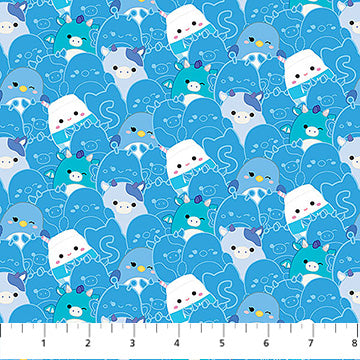 Squishmallows- Blue Squad: Sold by the 1/2 yard