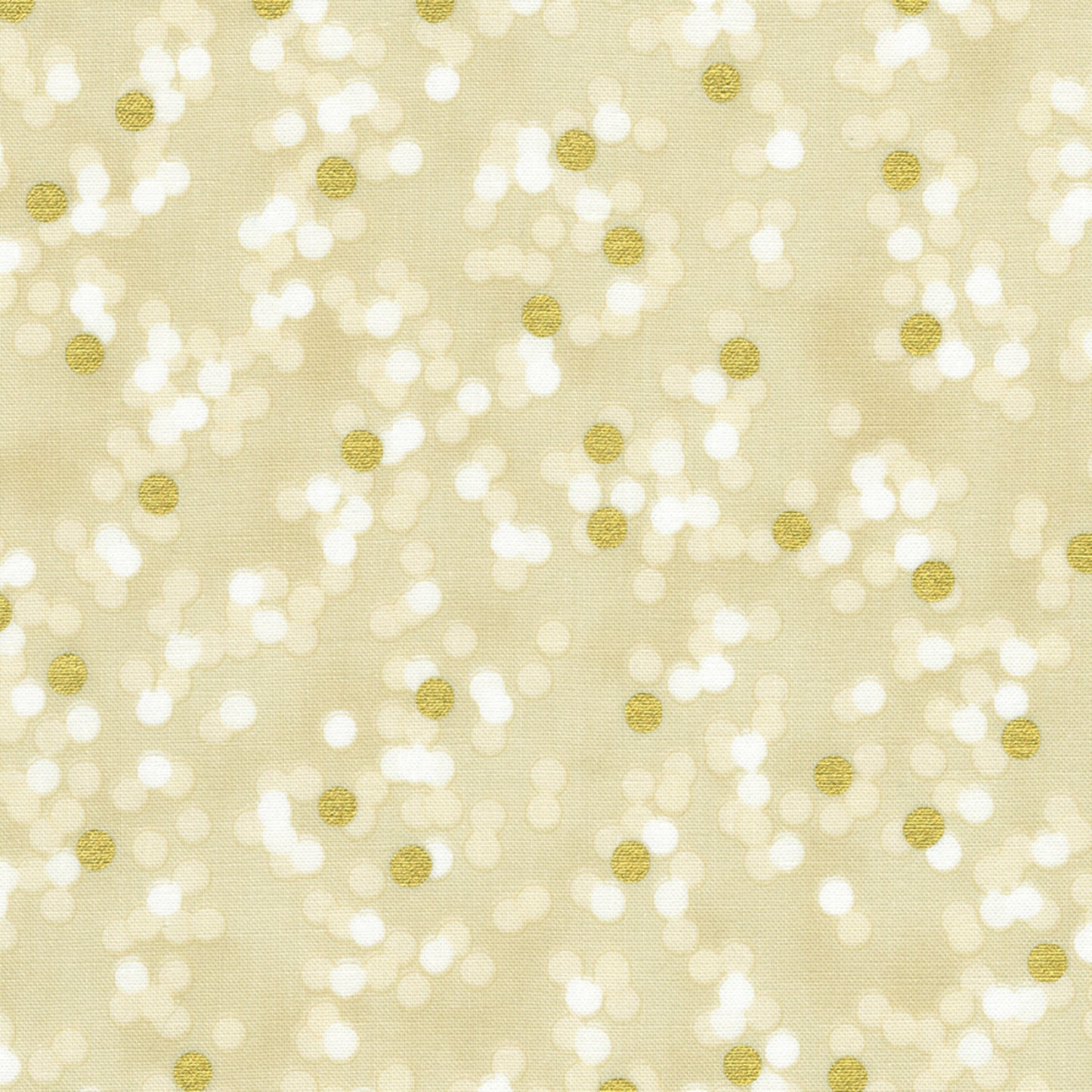 Sweet Pumpkin Spice- Natural Dots with Metallic: Sold by the 1/2 yard.